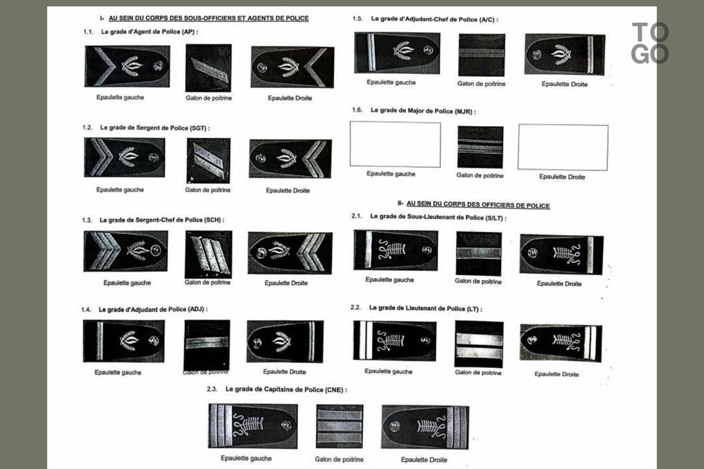 La police prend du galon République Togolaise